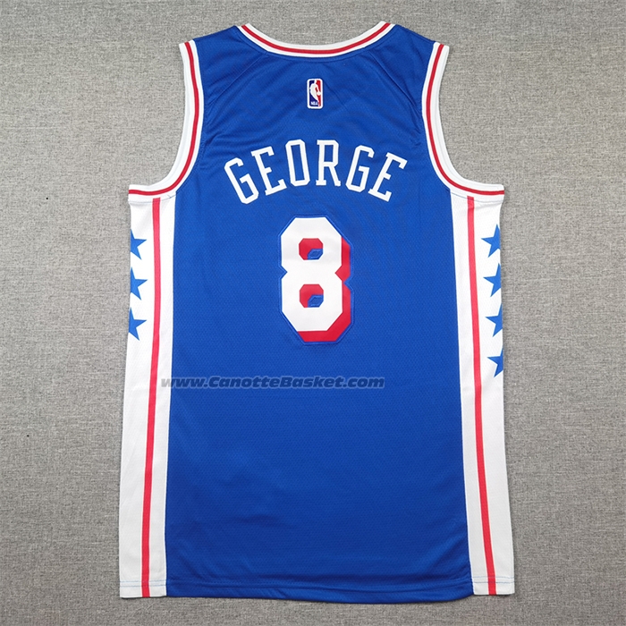 Maglia Philadelphia 76ers Paul George #8 Icon 2024-25 Blu